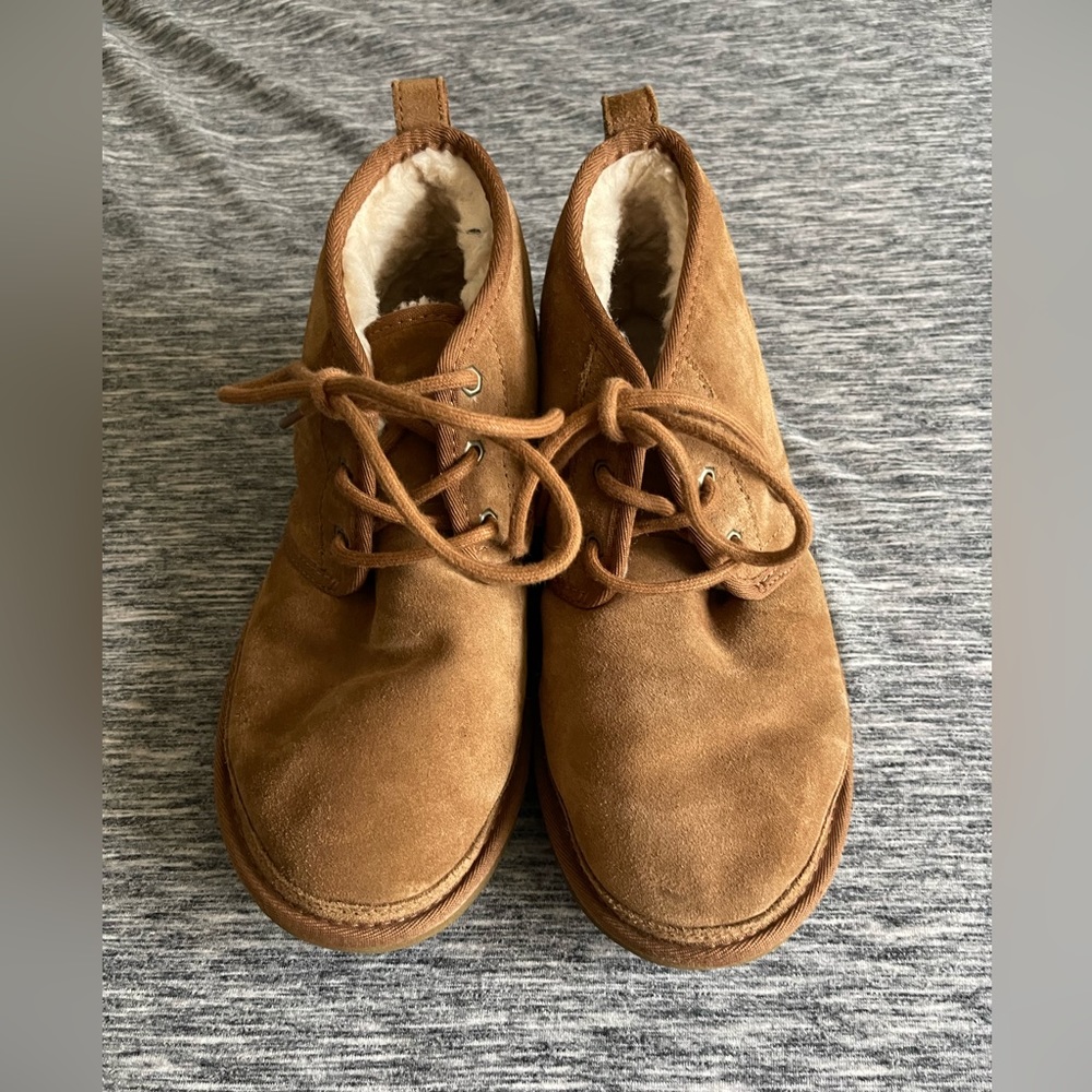 Ugg Lace Up Women’s Neumel Booties, Chestnut Color Size 10